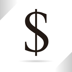Dollar symbol isolated in white background