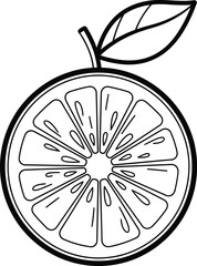 Lemon Slice Citrus Fruit Line Art Vector