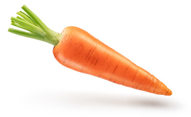 Fresh orange carrot isolated on white background. File contains clipping path.