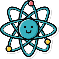 Cute Atom Science Character Vector