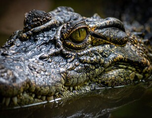 Fototapeta premium Close-up of a reptile's eye, capturing scales and detailed textures