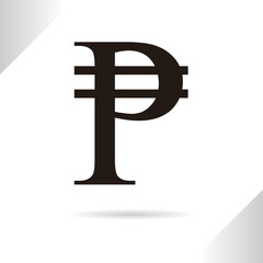 Peso symbol isolated in white background