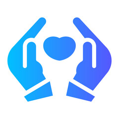 Obraz premium Hands Holding Heart Care Icon 
