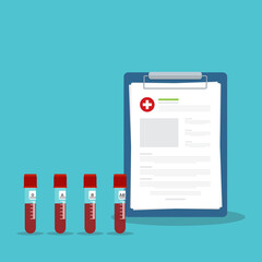 Human blood samples in a medical laboratory ready to be tested. healthcare background.	