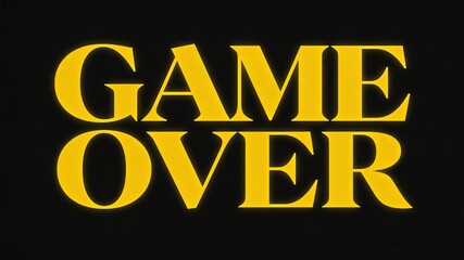 Vibrant Game Over text on black background for gaming designs