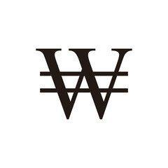 Won currency symbol transparent background
