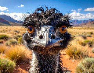 Close Emu With Expressive Eyes