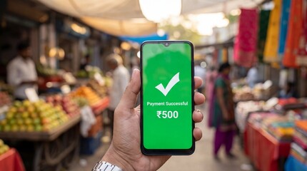 Mobile Payment Success in a Bustling Indian Marketplace
