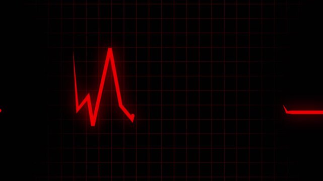 Red heartbeat flatline, 4K Video