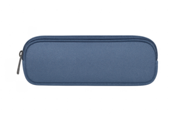 Blue pencil case with zipper for school supplies