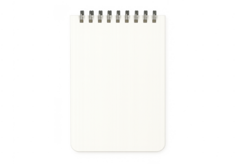 Blank spiral bound notepad template with transparent background