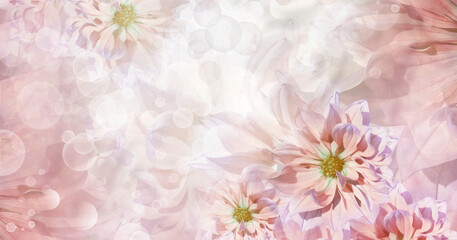 Floral beautiful background.   Flowers Dahlia.  Greeting card
