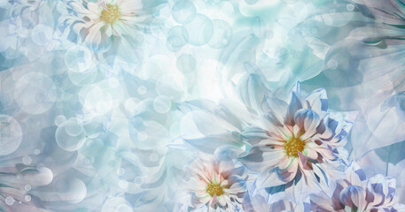 Floral beautiful background.   Flowers Dahlia.  Greeting card
