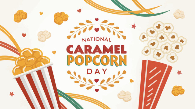 Caramel Popcorn Treat illustration vibrant colors