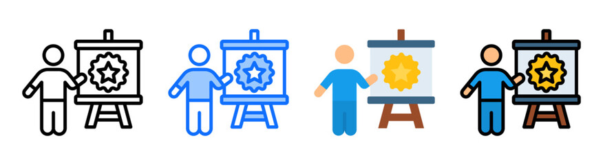 Obraz premium Professional Presentation Icon Multiple Style Collection Set 