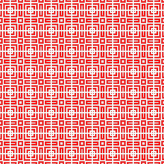 Checks, curves wallpaper. Seamless geometric pattern. Squares, chevrons background. Polygons ornament. Geometrical motif. Mosaic digital paper. Ethnic textile print. Embroidery web design. Vector art