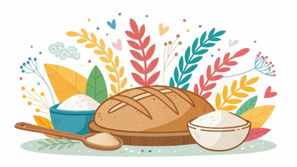 Colorful Sourdough Bread Illustration for National Sourdough Bread Day