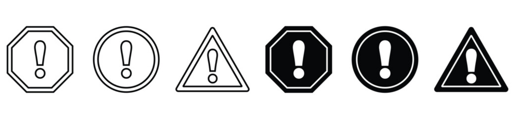 Attention and Hazard Signs Vector Collection