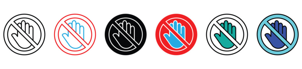 Do Not Touch Hand Symbol Icon Collection