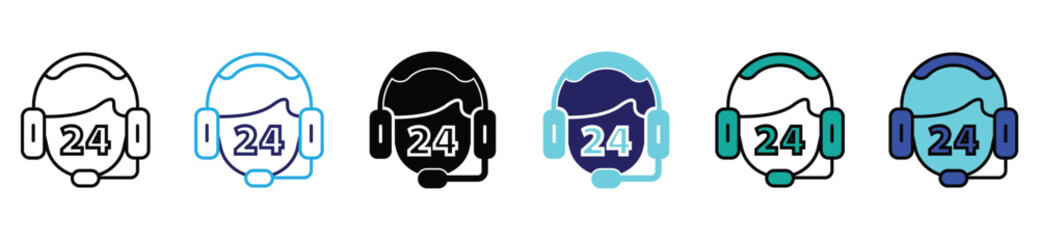 Support and Helpdesk Outline Vector Icons