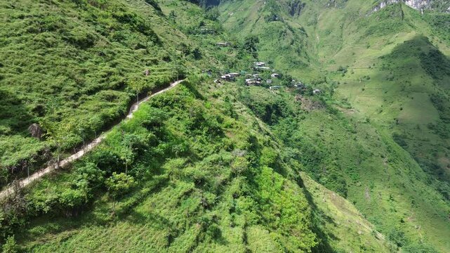 Mountains Vietnam 4k aerial shot 00:13