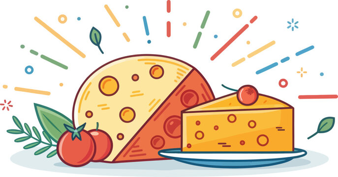 Colorful Vector Illustration of a Cheeseball