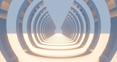 Obraz premium Abstract architecture background arched interior 3d render