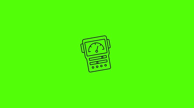 Multimeter Electrical Testing Measurement Device Tool Icon Animation On Green Screen Background