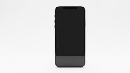 Naklejka premium Black Smartphone Mockup with Blank Dark Screen