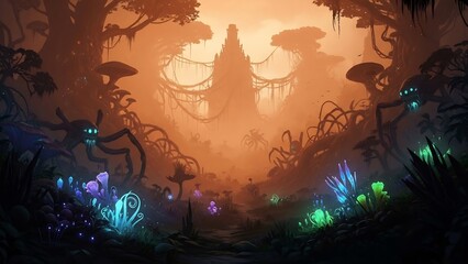 신비로운 숲, 몽환적인 분위기로 가득