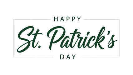 Happy St. Patrick's Day Greeting with Green Celtic Clover and Festive Typography