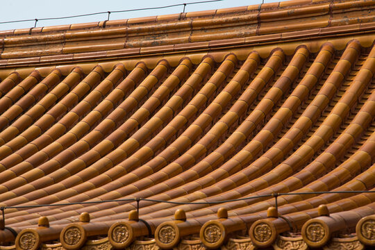 Forbidden City Beijing Golden Glazed Tile Roof Architecture