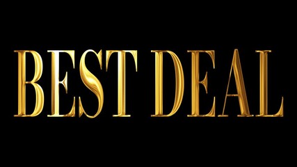 Golden Textured best Deal Text Shimmering on a Dark Background