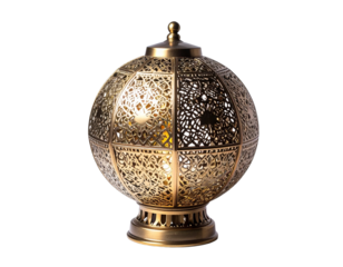 Ornate Moroccan Style Lantern with Intricate Cutout Patterns.