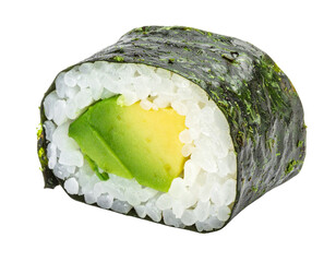 Avocado Sushi Roll Close-up. © burhan