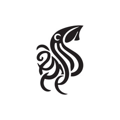 Abstract Celtic style squid or kraken tattoo design