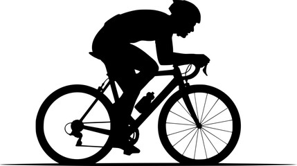 Obraz premium high quality race bicyclist silhouette - vector. Transparent background PNG, cutout 