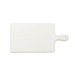 Simple White Wooden Cutting Board With Handle Isolated On Transparent Background