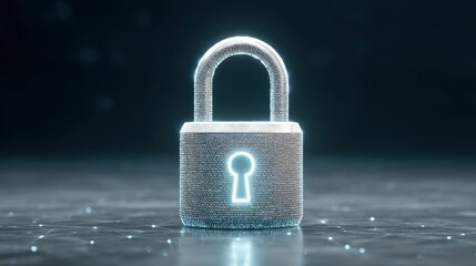 Digital Representation of a Secure Padlock Symbolizing Protection, Safety, and Data Security in Modern Technological Environments and Cybersecurity Applications