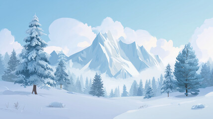 Winter Holiday Poster Mockup Vector