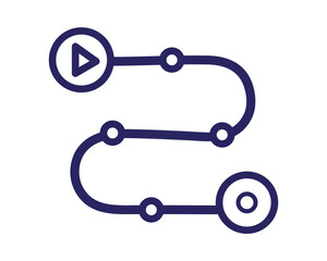 Process Flow Path Icon &ndash; Workflow, Timeline, Navigation and Business Process Line Symbol