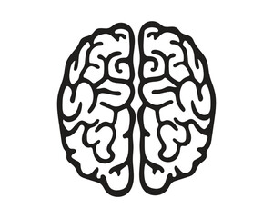 Human Brain Outline Icon Vector Mind Intelligence Symbol