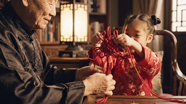 Chinese New Year Intergenerational Knot Making Tradition