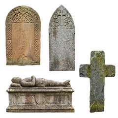 Collection of Antique Gravestones and Effigy Tomb