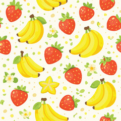 Sweet_Banana_Strawberry_Fruit_Seamless_Pattern