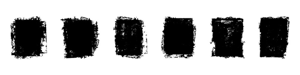 Grunge square shapes with rough textured edges. Each block features an uneven distressed surface