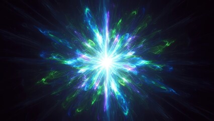 Obraz premium Vivid cosmic explosion with bright light and colorful energy rays