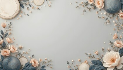 Obraz premium Soft Modern Background with Gentle Botanical Decorations