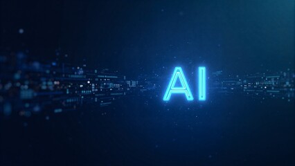 Neon AI in Cityscape