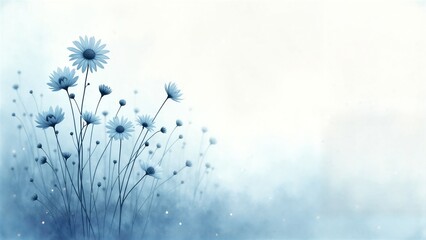 Blue Serenity Field of Flowers